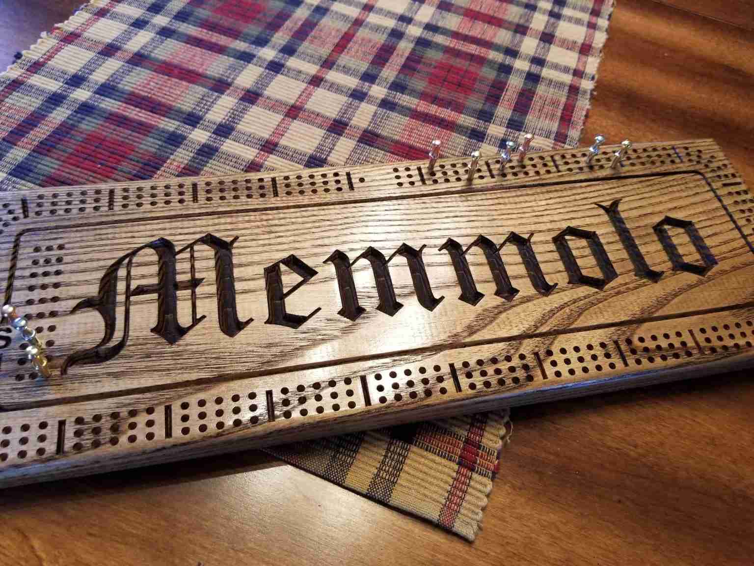 Personalized Cribbage Board, Engson Design Maine Wood Signs